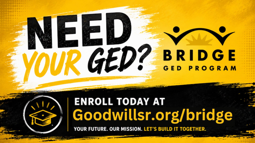Goodwill ad for adults to obtain their GED.